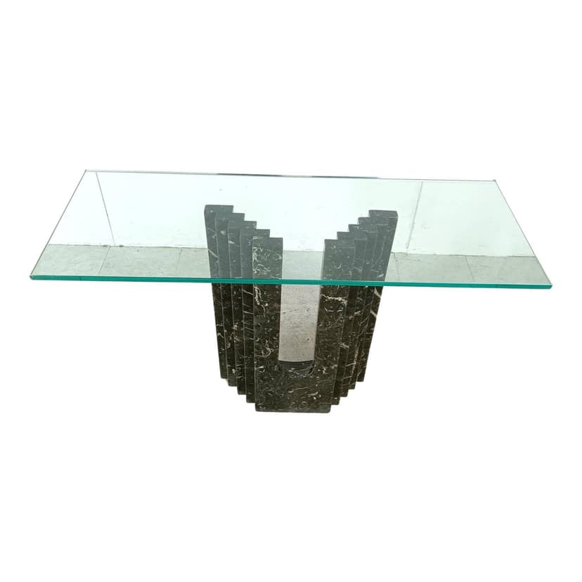 Konsola Diapason, czarny marmur, Cattelan Italy, Włochy, lata 80.