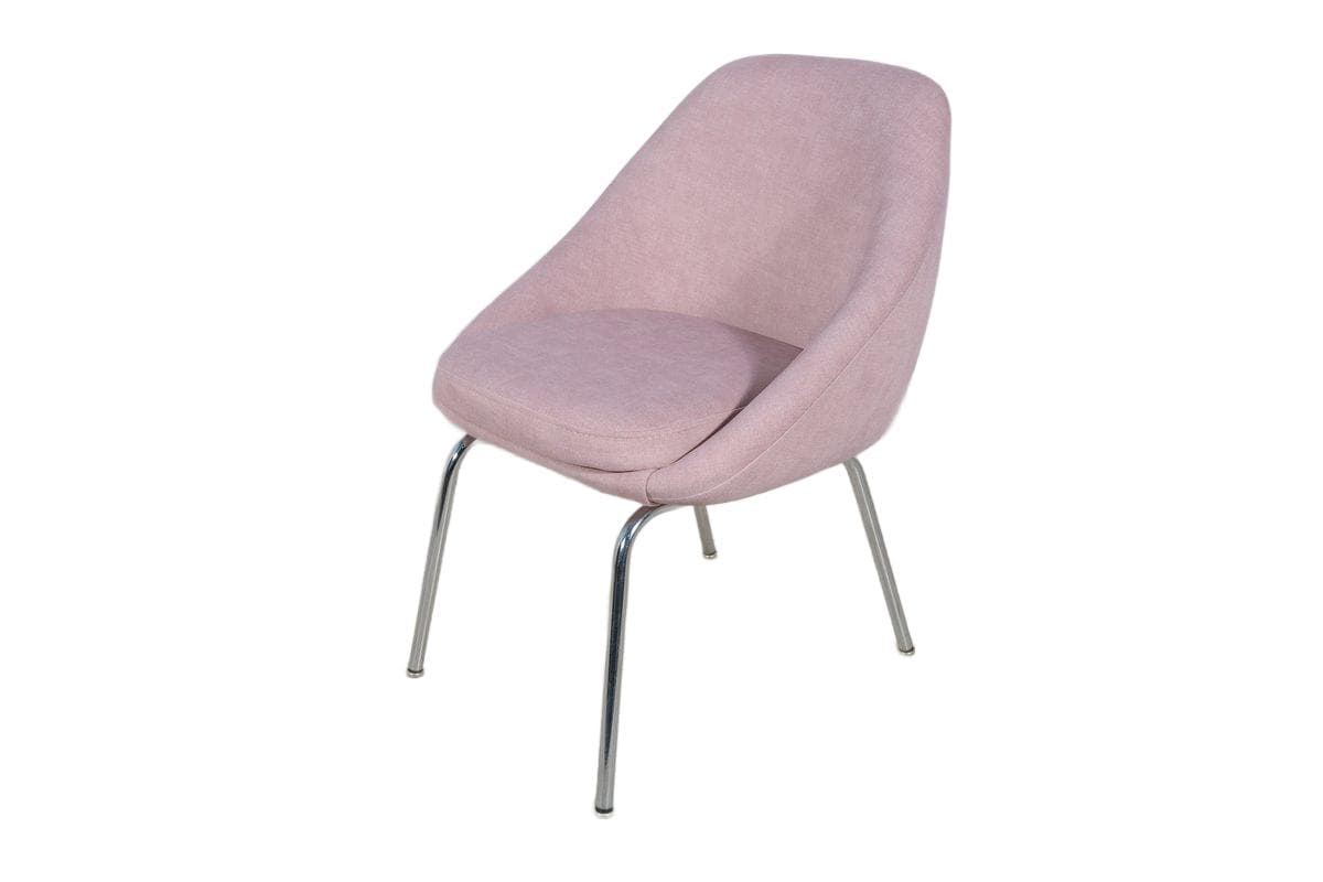 Armchair, pink velvet, chrome, United Kingdom, 1960s.