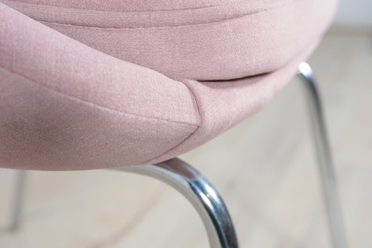 Armchair, pink velvet, chrome, United Kingdom, 1960s. - 261812
