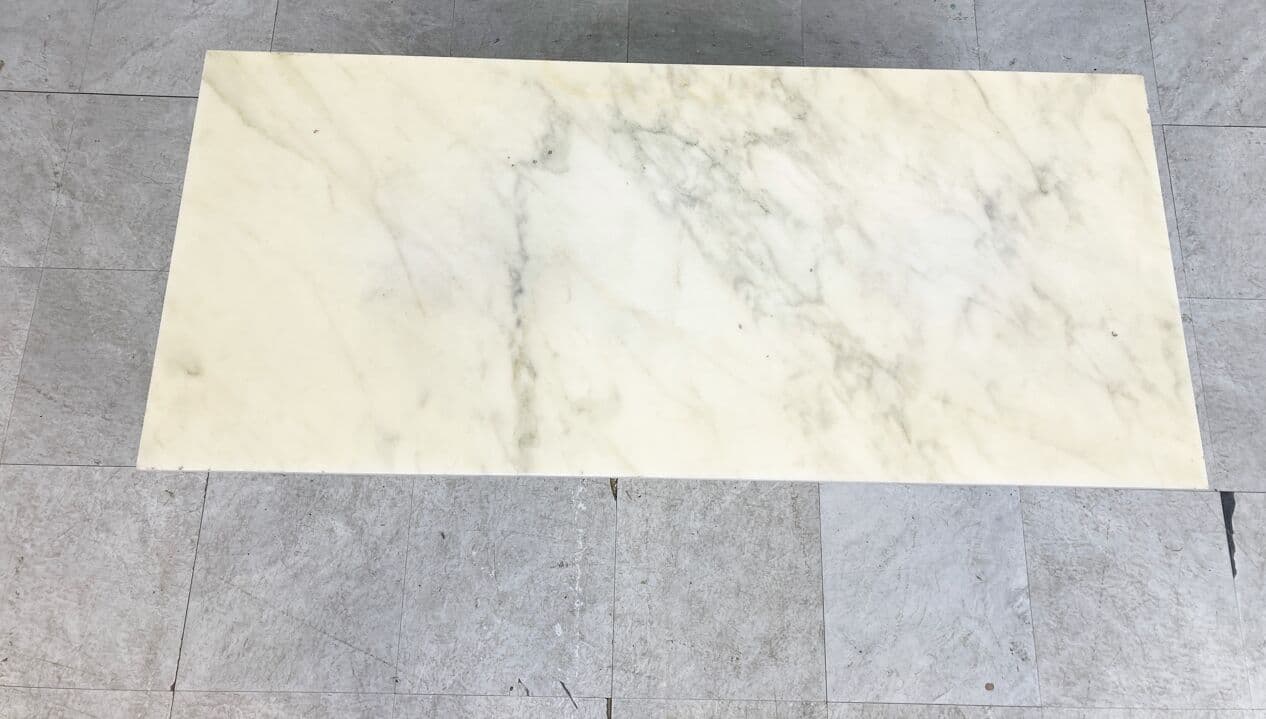 Coffee table, white marble, chromed steel, Italy, 1960s. - 268620