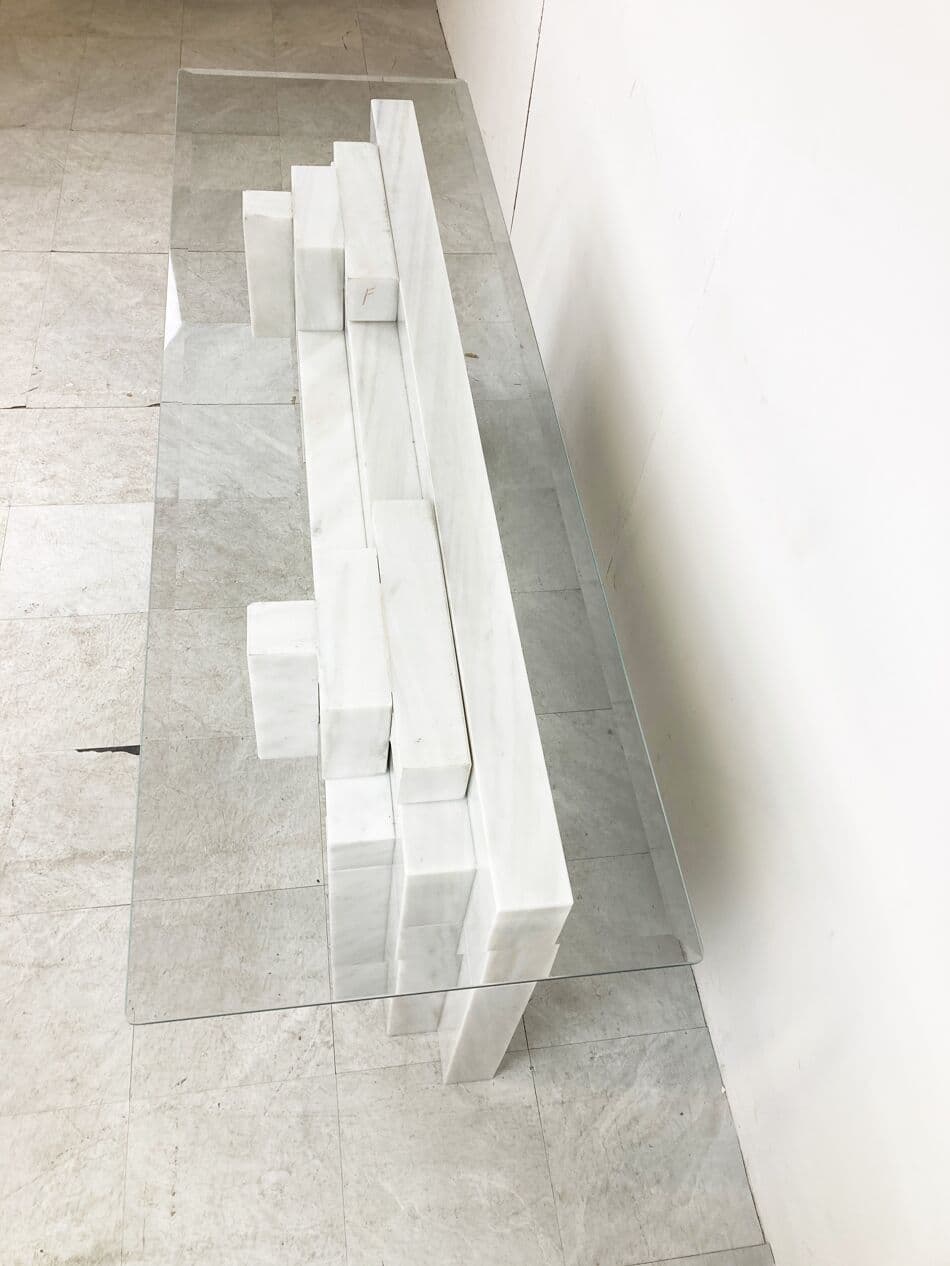 Konsola, biały marmur, Włochy, lata 80. - 268594