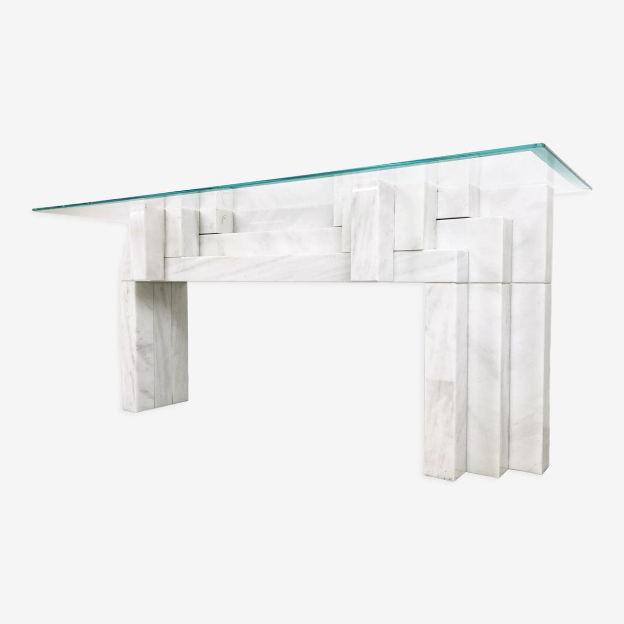 Konsola, biały marmur, Włochy, lata 80. - 268597