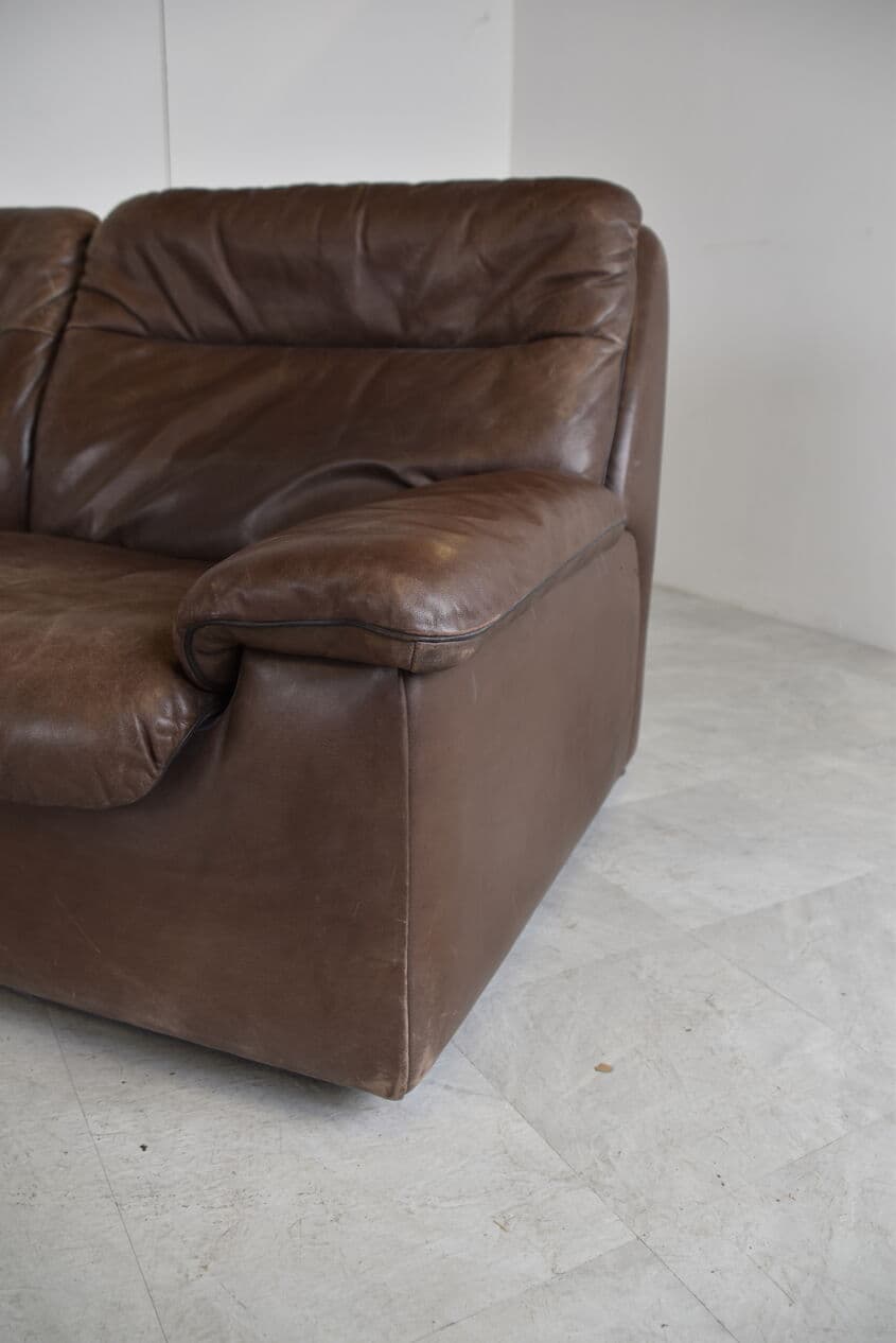 Zestaw sof modułowych, brązowy, skóra, de Sede, Szwajcaria, lata 70. - 268519