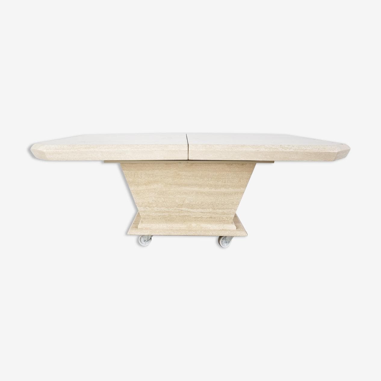 Coffee table, beige travertine, Italy, 1970s. - 268462