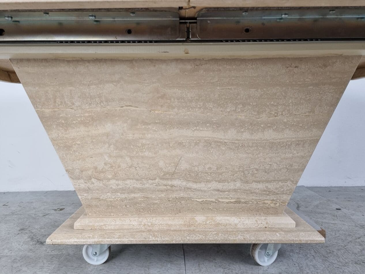 Coffee table, beige travertine, Italy, 1970s. - 268467