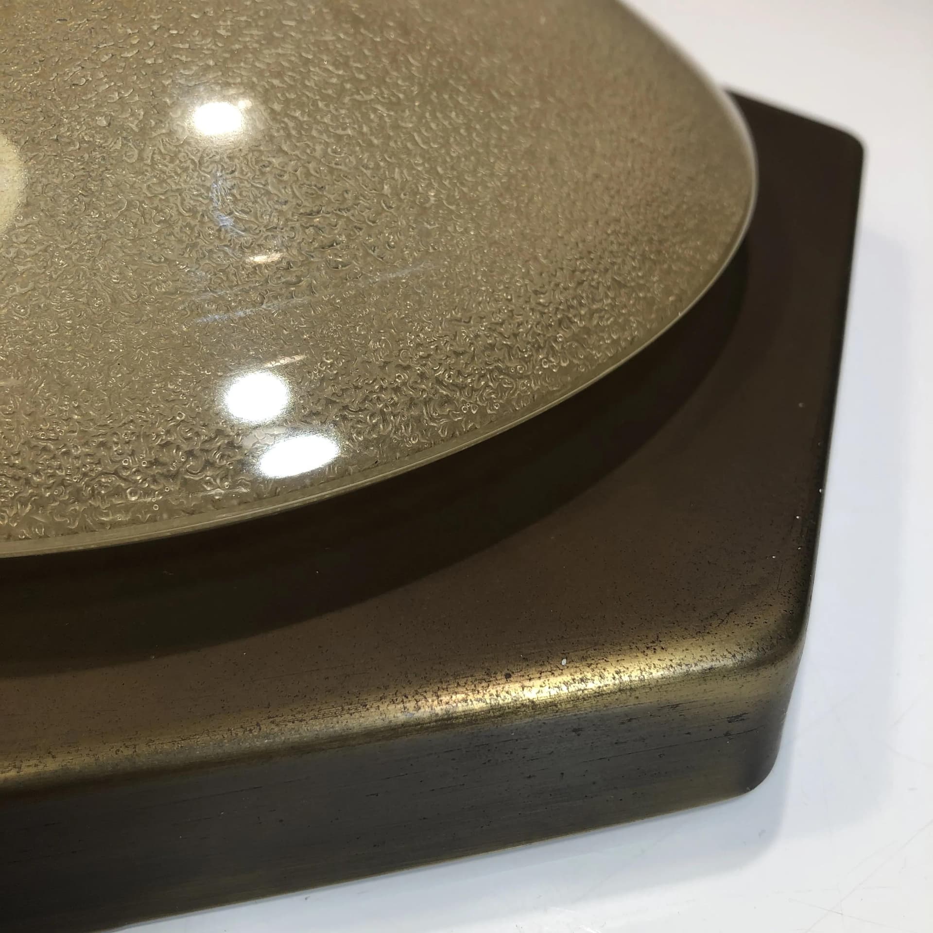 Kinkiet Neuhaus Leuchten, szkło złote, mosiądz złoty, proj. R. Kruger, Niemcy, lata 70. - 19373