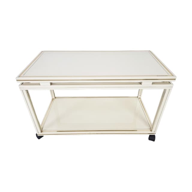 Barek, beżowy, metal, mosiądz, szkło, proj. P. Vandel, Francja, lata 80. - WYMIARY