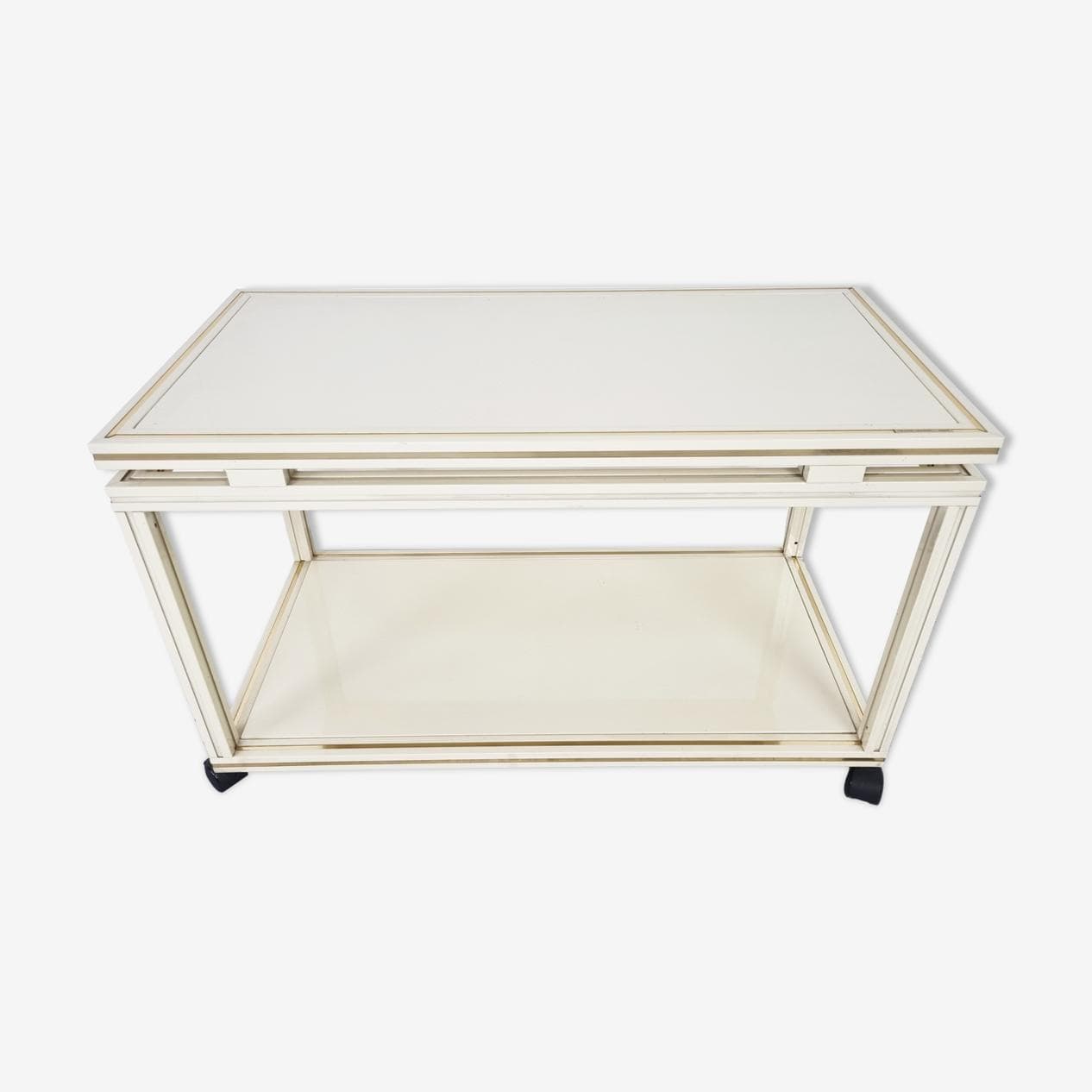 Barek, beżowy, metal, mosiądz, szkło, proj. P. Vandel, Francja, lata 80. - 268415