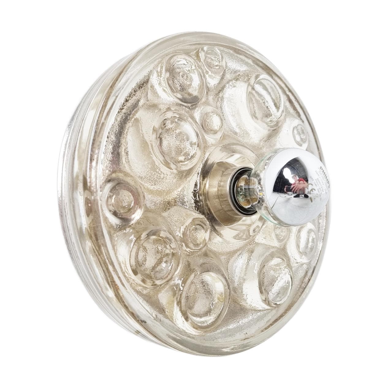 Lampa ścienna, szkło transparentne, Peill & Putzler, Niemcy, lata 70.