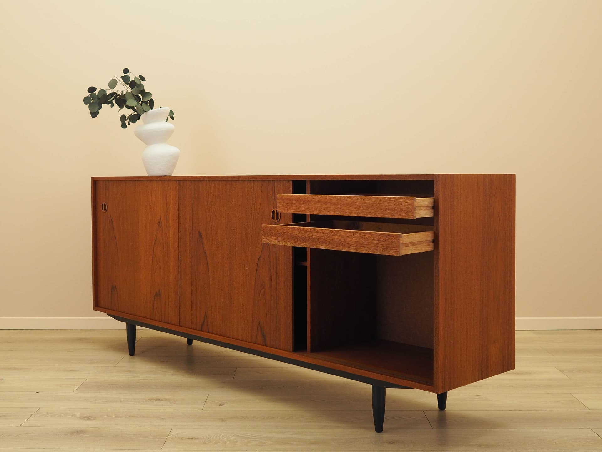 Sideboard, brown teak, Denmark, 1970s. - 261849