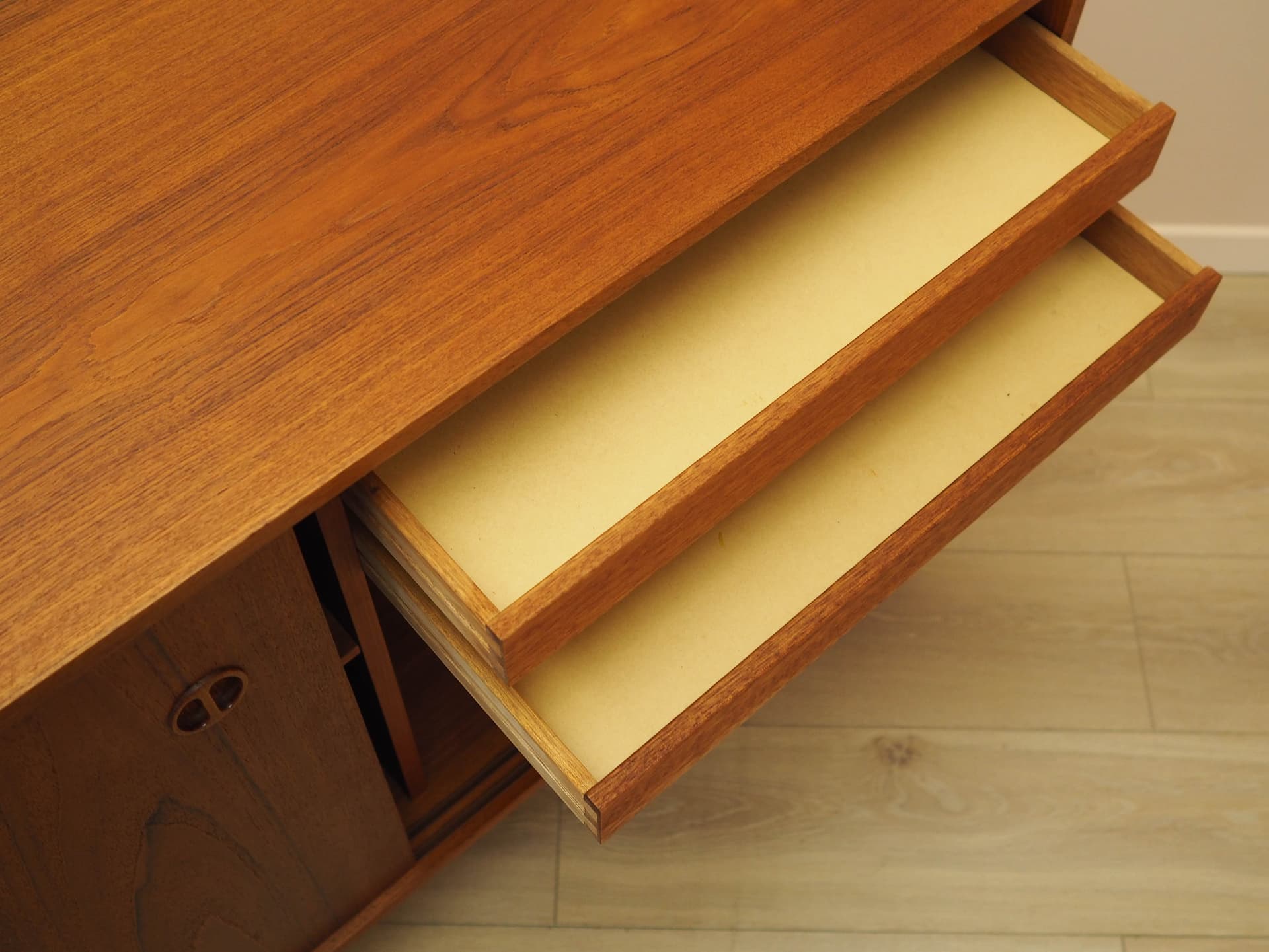 Sideboard, brown teak, Denmark, 1970s. - 261855