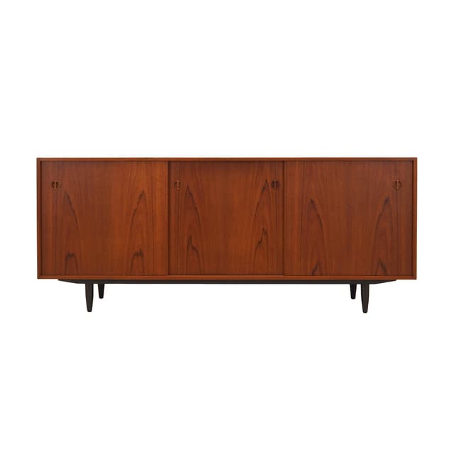 Sideboard, brown teak, Denmark, 1970s. - DIMENSION