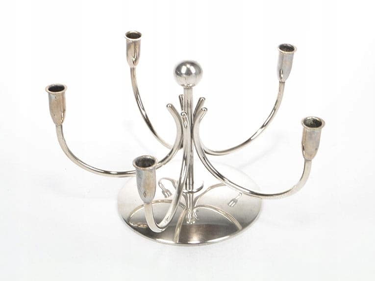 Five-armed candlestick New Look, silver, brass, Sweden, 1960s.
