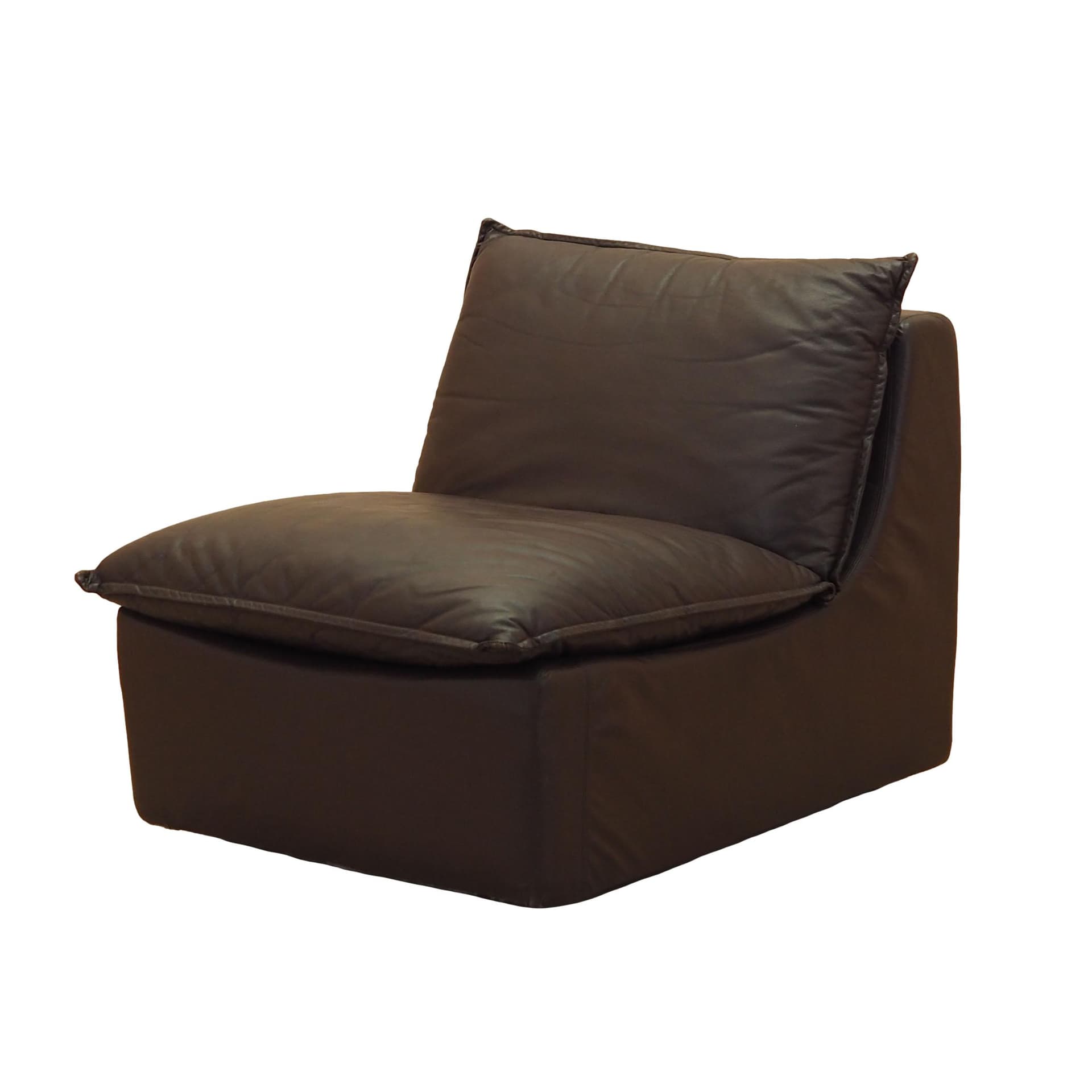 Armchair, brown leather, Italy, 1960s.