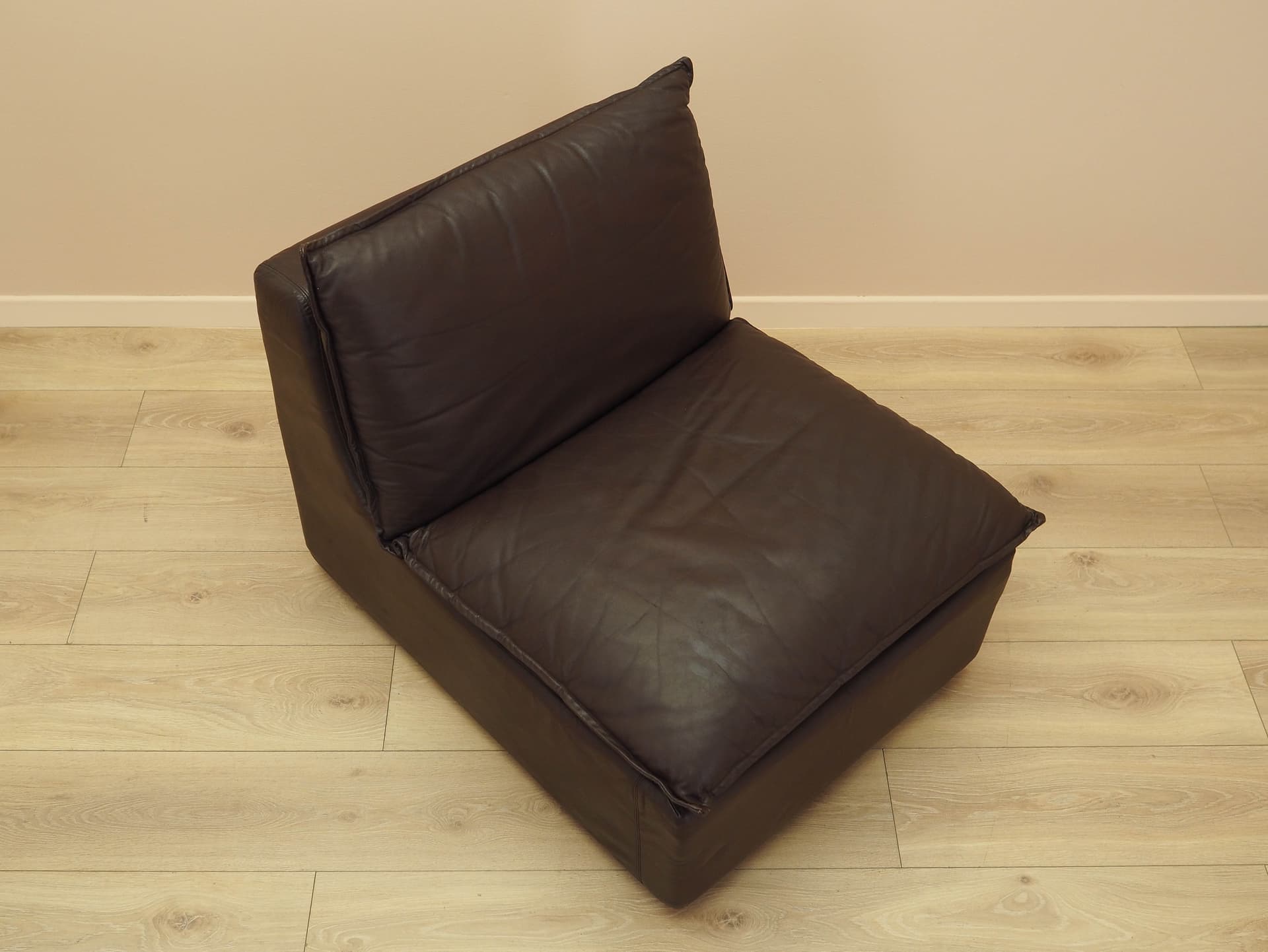 Armchair, brown leather, Italy, 1960s. - 261889