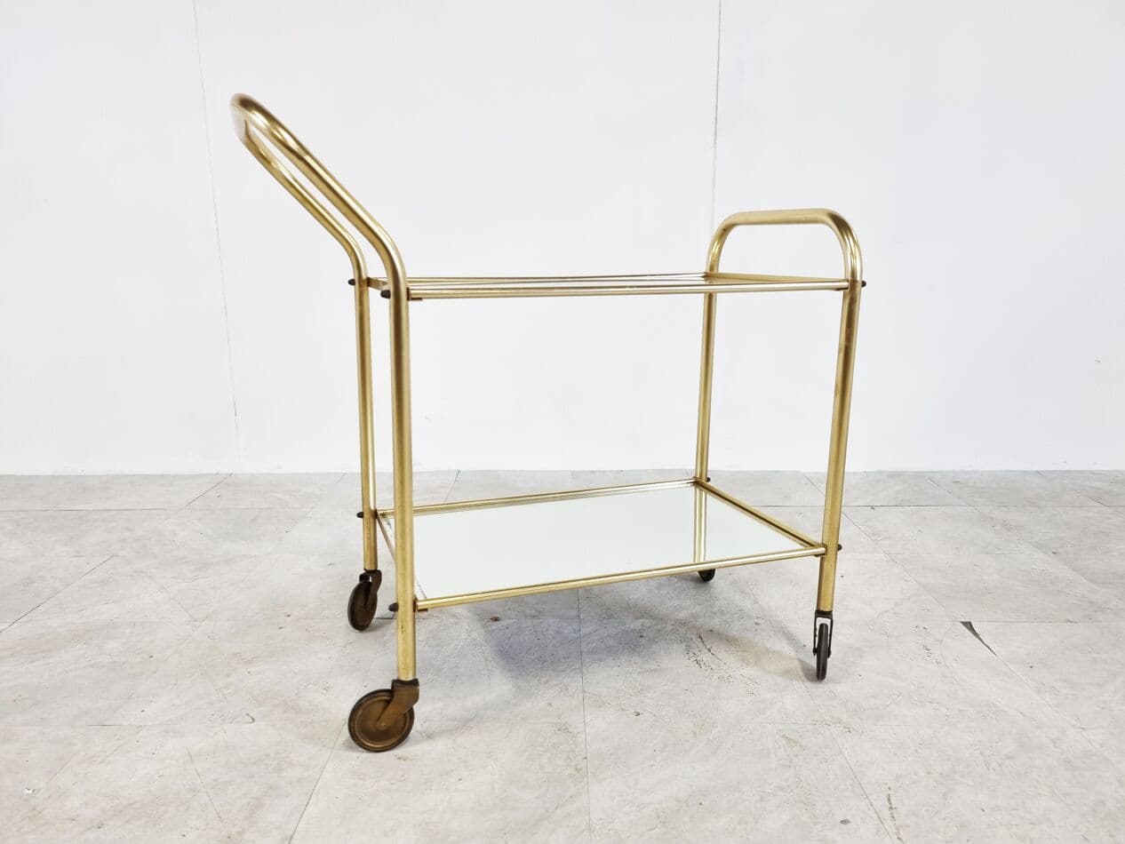 Bar cart, gold brass, France, 1960s. - 268258
