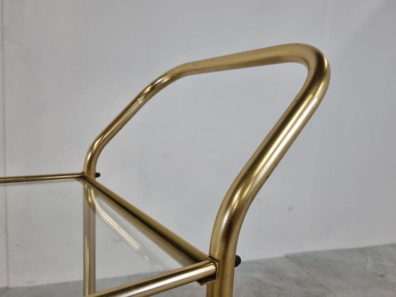 Bar cart, gold brass, France, 1960s. - 268263