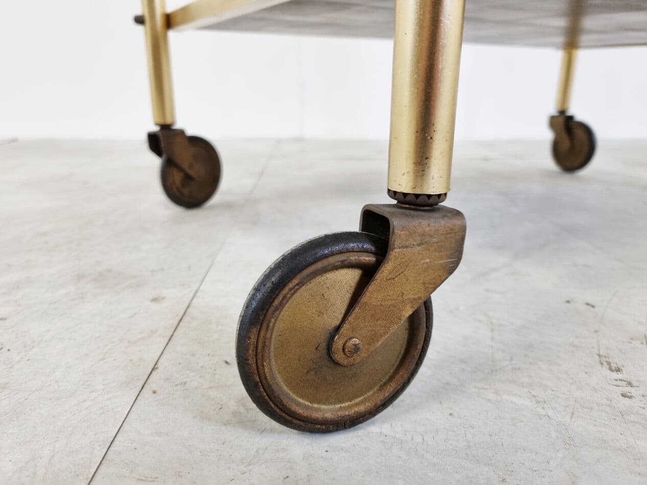 Bar cart, gold brass, France, 1960s. - 268262