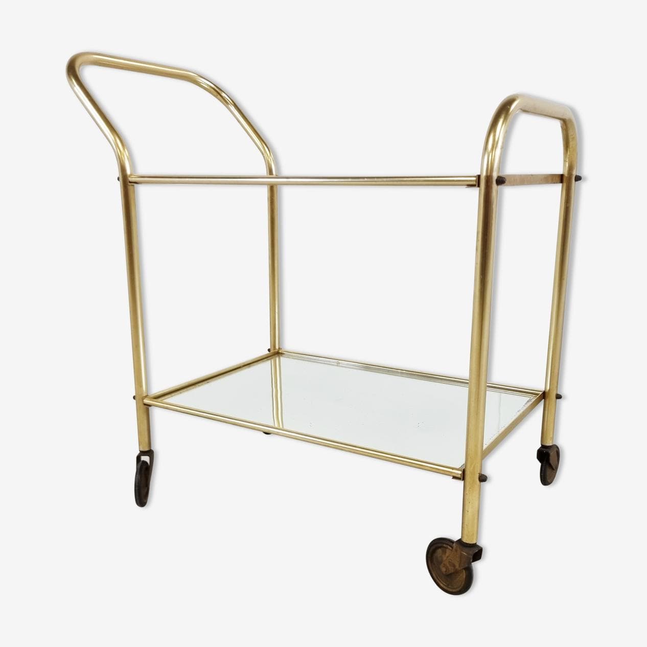 Bar cart, gold brass, France, 1960s. - 268265