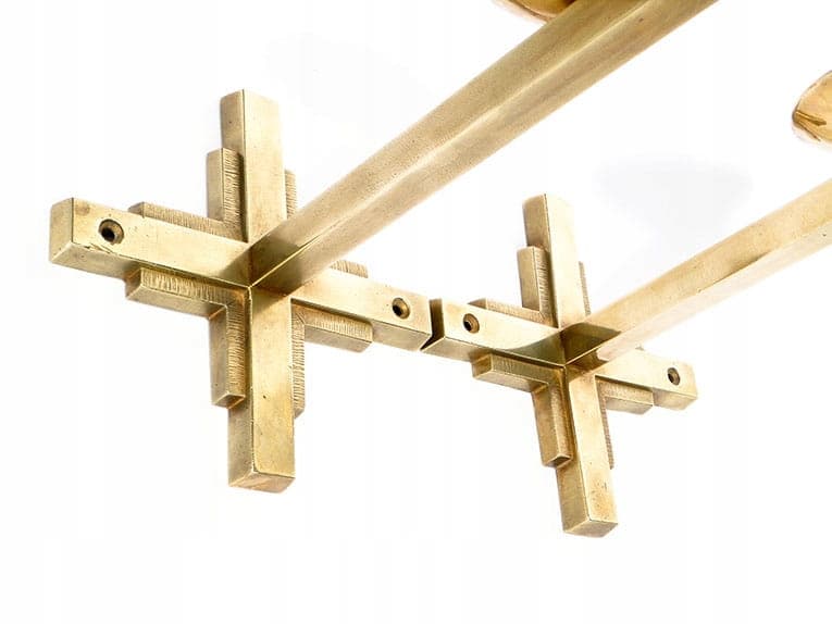 Para kinkietów Art Deco, mosiądz złoty, Polska, lata 20. - 261966