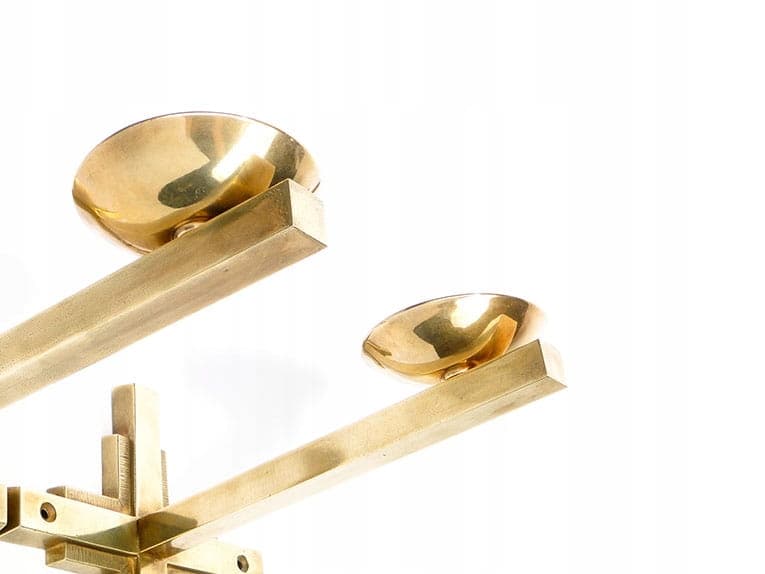 Para kinkietów Art Deco, mosiądz złoty, Polska, lata 20. - 261967