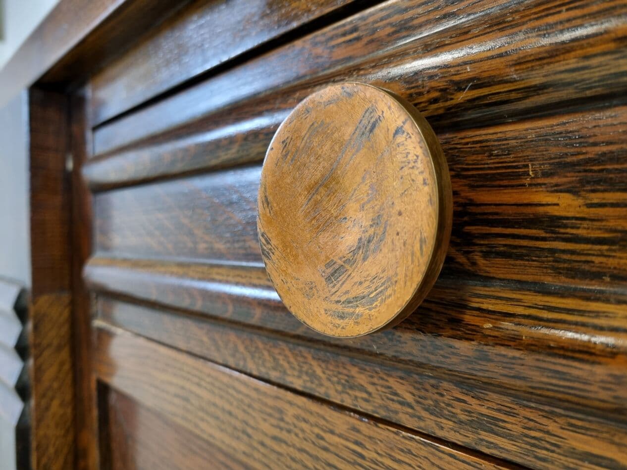 Witryna art déco, brązowy, drewno, Francja, lata 40. - 268241