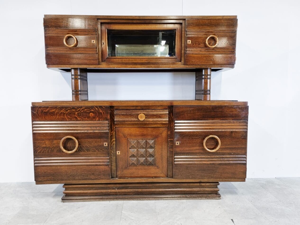 Witryna art déco, brązowy, drewno, Francja, lata 40. - 268246