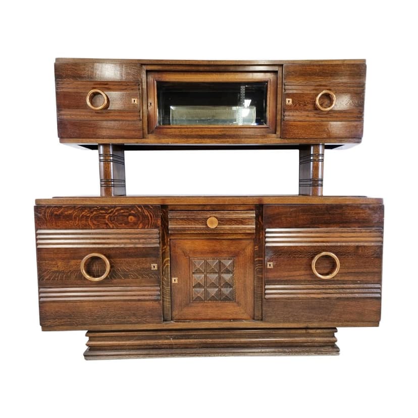 Witryna art déco, brązowy, drewno, Francja, lata 40.