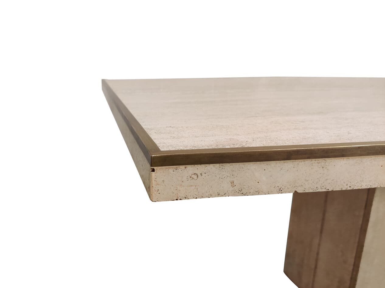 Stół jadalniany, beżowy, trawertyn, Francja, lata 70. - 268233