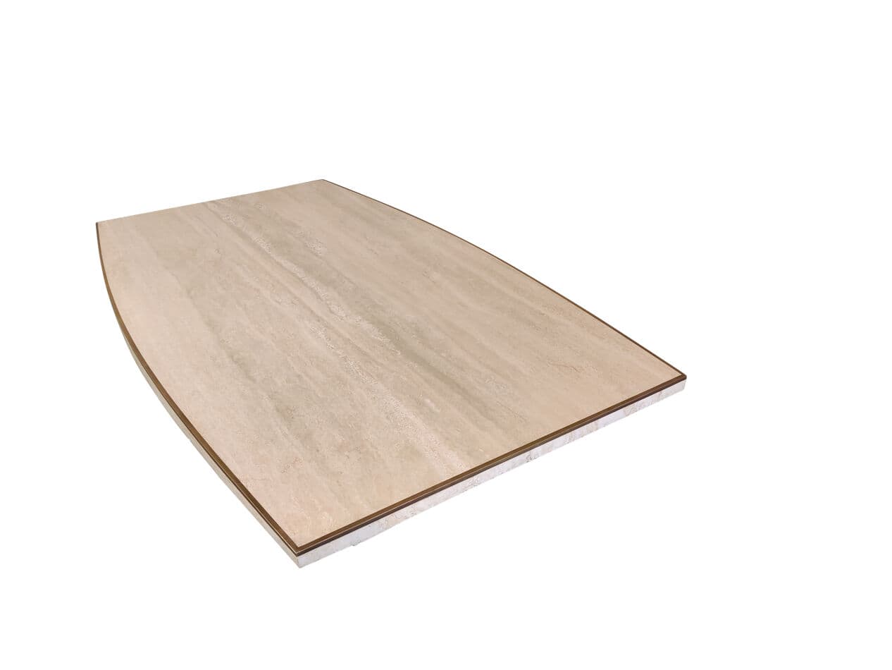 Stół jadalniany, beżowy, trawertyn, Francja, lata 70. - 268231