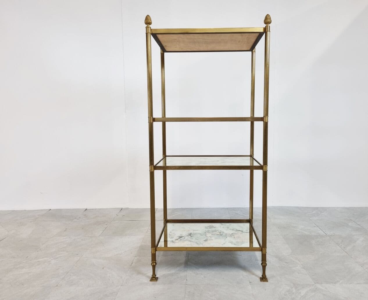 Stolik pomocniczy neoklasycystyczny, złoty, brąz, Francja, lata 70. - 268220