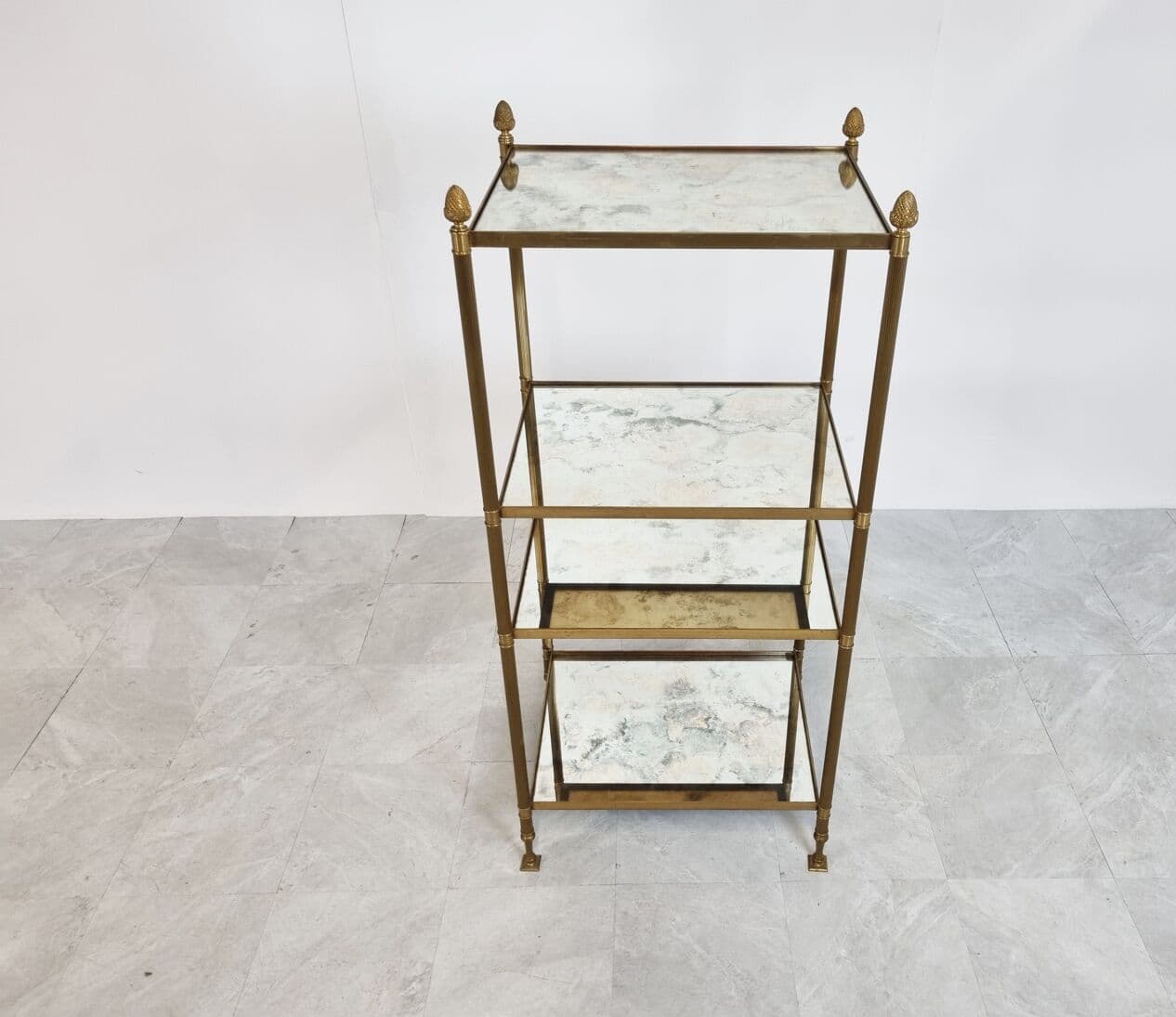 Stolik pomocniczy neoklasycystyczny, złoty, brąz, Francja, lata 70. - 268229