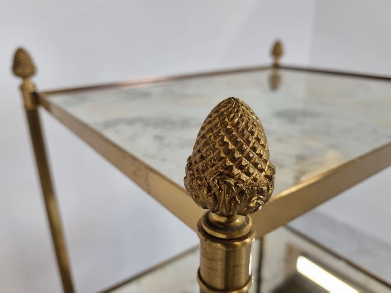 Stolik pomocniczy neoklasycystyczny, złoty, brąz, Francja, lata 70. - 268222