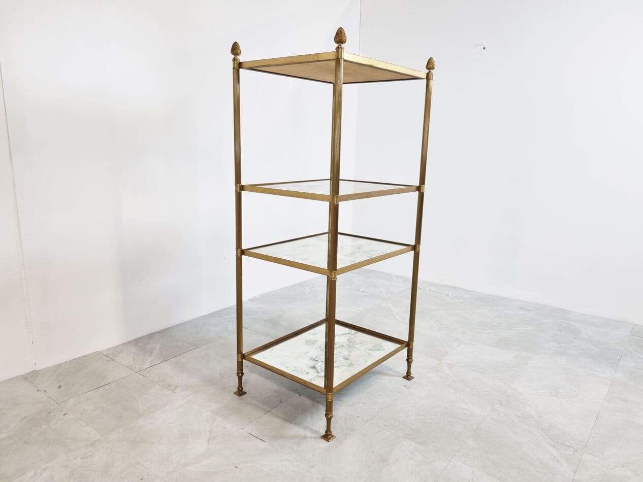 Stolik pomocniczy neoklasycystyczny, złoty, brąz, Francja, lata 70. - 268228