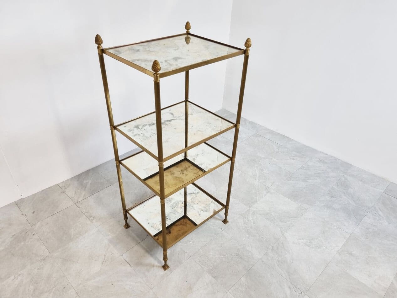 Stolik pomocniczy neoklasycystyczny, złoty, brąz, Francja, lata 70. - 268223