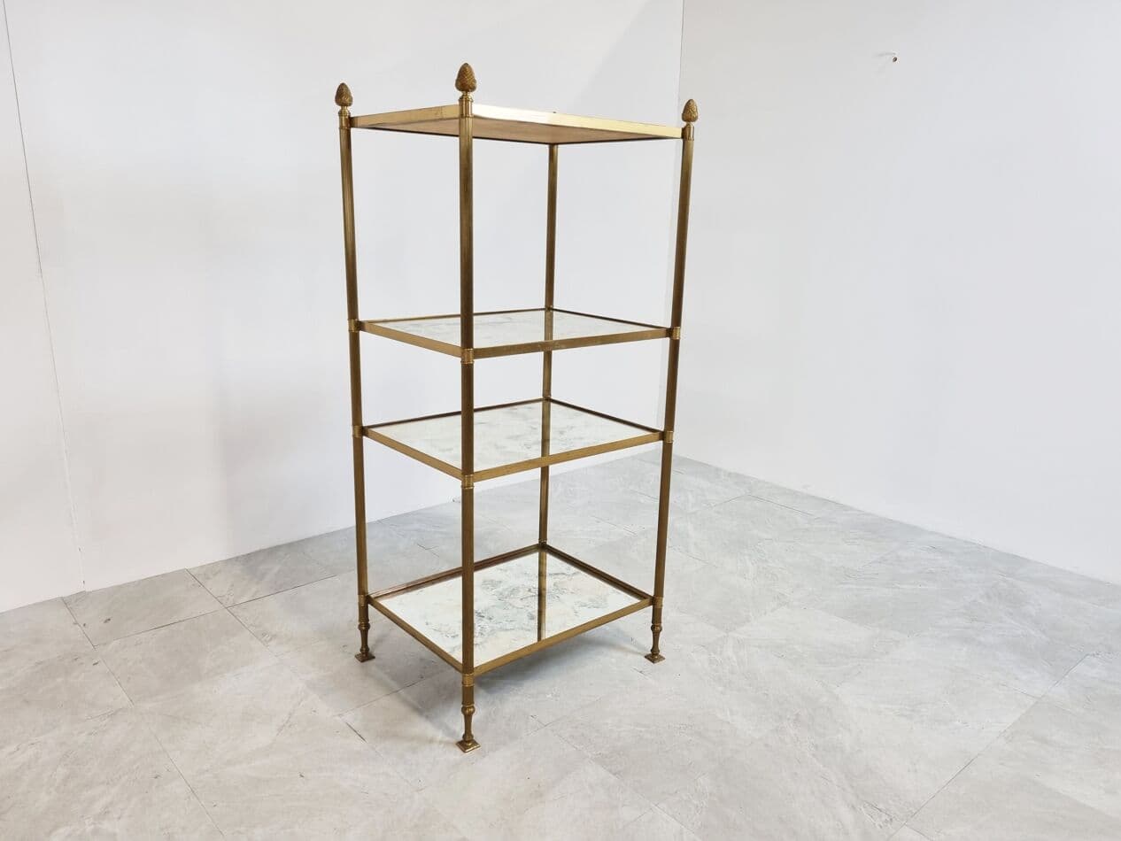 Stolik pomocniczy neoklasycystyczny, złoty, brąz, Francja, lata 70. - 268224