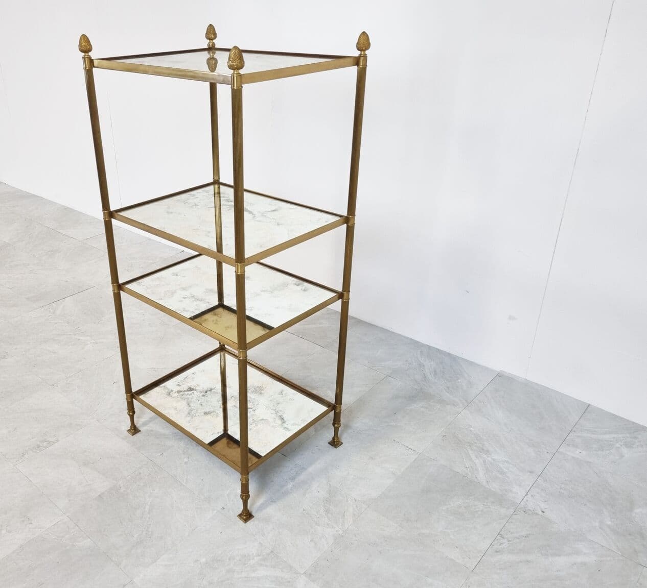 Stolik pomocniczy neoklasycystyczny, złoty, brąz, Francja, lata 70. - 268226