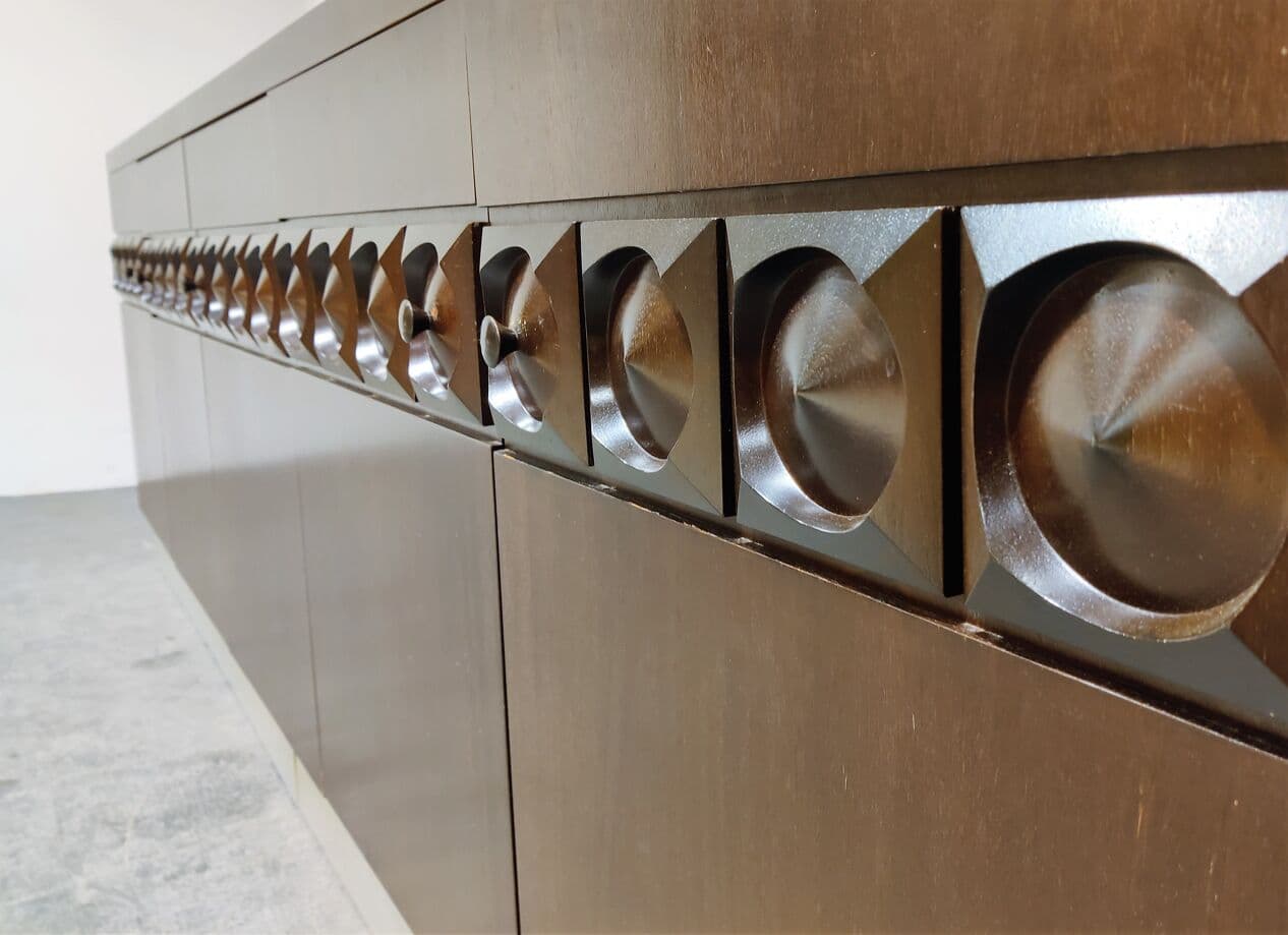 Komoda brutalistyczna, brązowy, drewno, Belgia, lata 70. - 268214