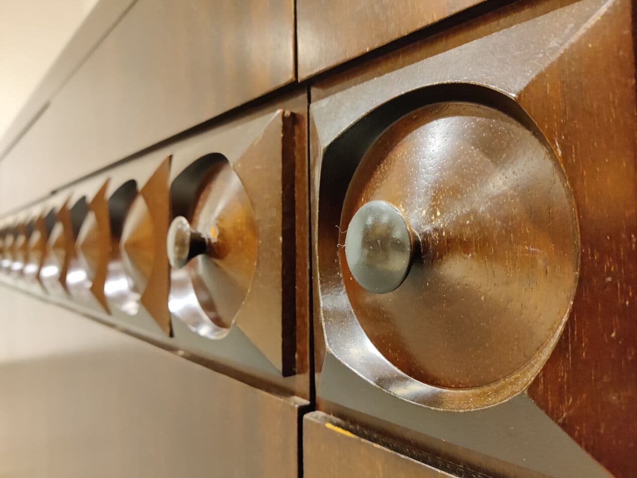 Komoda brutalistyczna, brązowy, drewno, Belgia, lata 70. - 268216