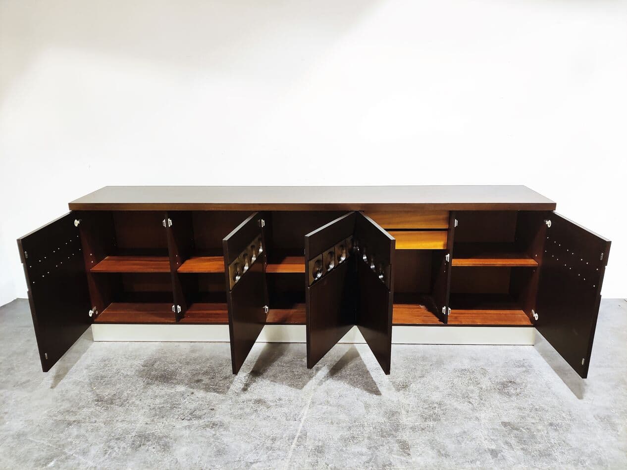 Komoda brutalistyczna, brązowy, drewno, Belgia, lata 70. - 268217