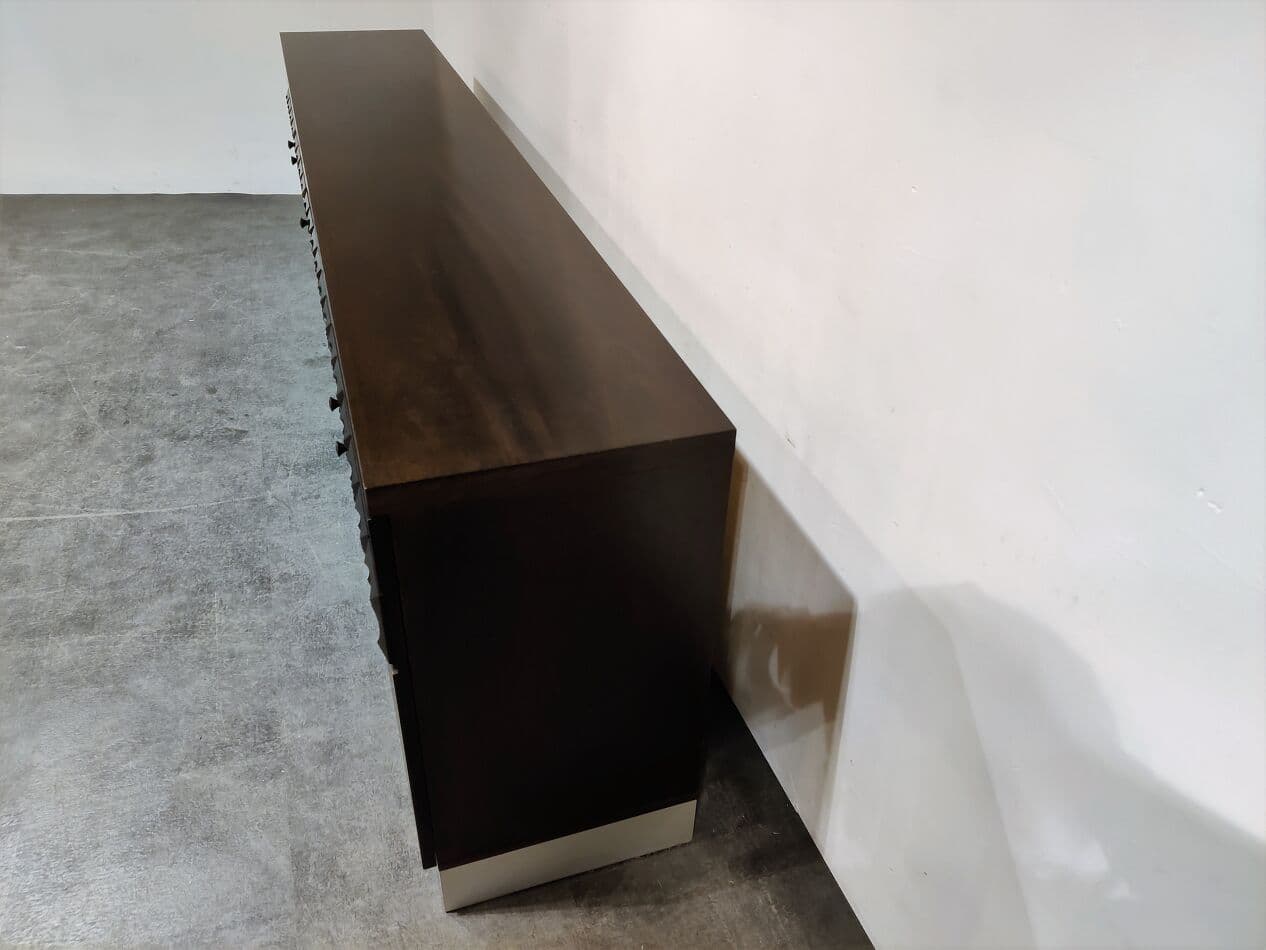 Komoda brutalistyczna, brązowy, drewno, Belgia, lata 70. - 268215