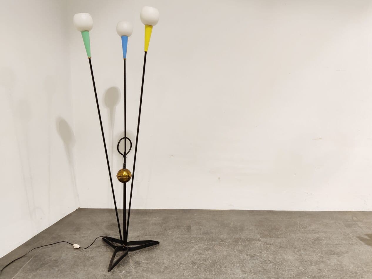 Lampa podłogowa, multikolor, metal, Belgia, lata 60. - 268183