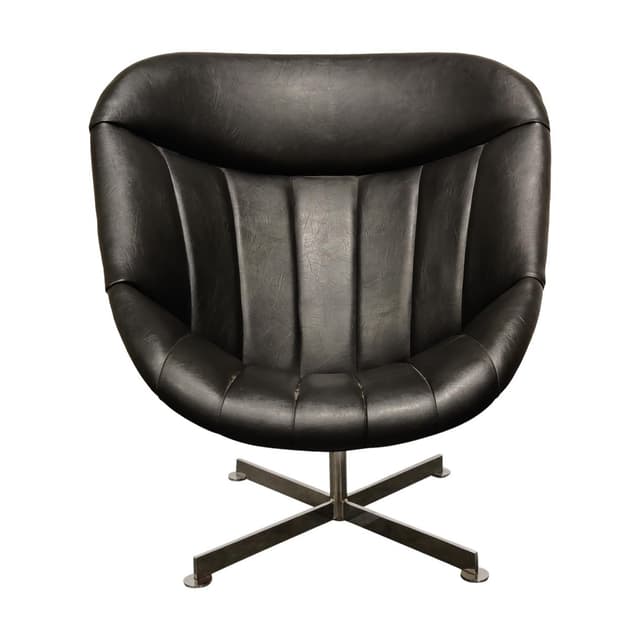 Fotel obrotowy, czarny, metal, proj. R. Wolf, Rohé Noordwolde, Holandia, lata 60. - WYMIARY