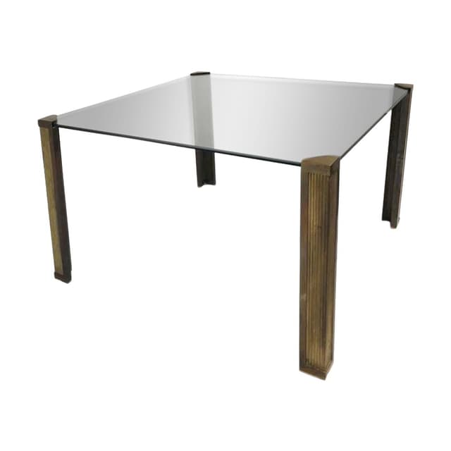 Stół jadalniany T14, szkło przezroczyste, brąz złoty, proj. P. Ghyczy, Niemcy, lata 70. - WYMIARY