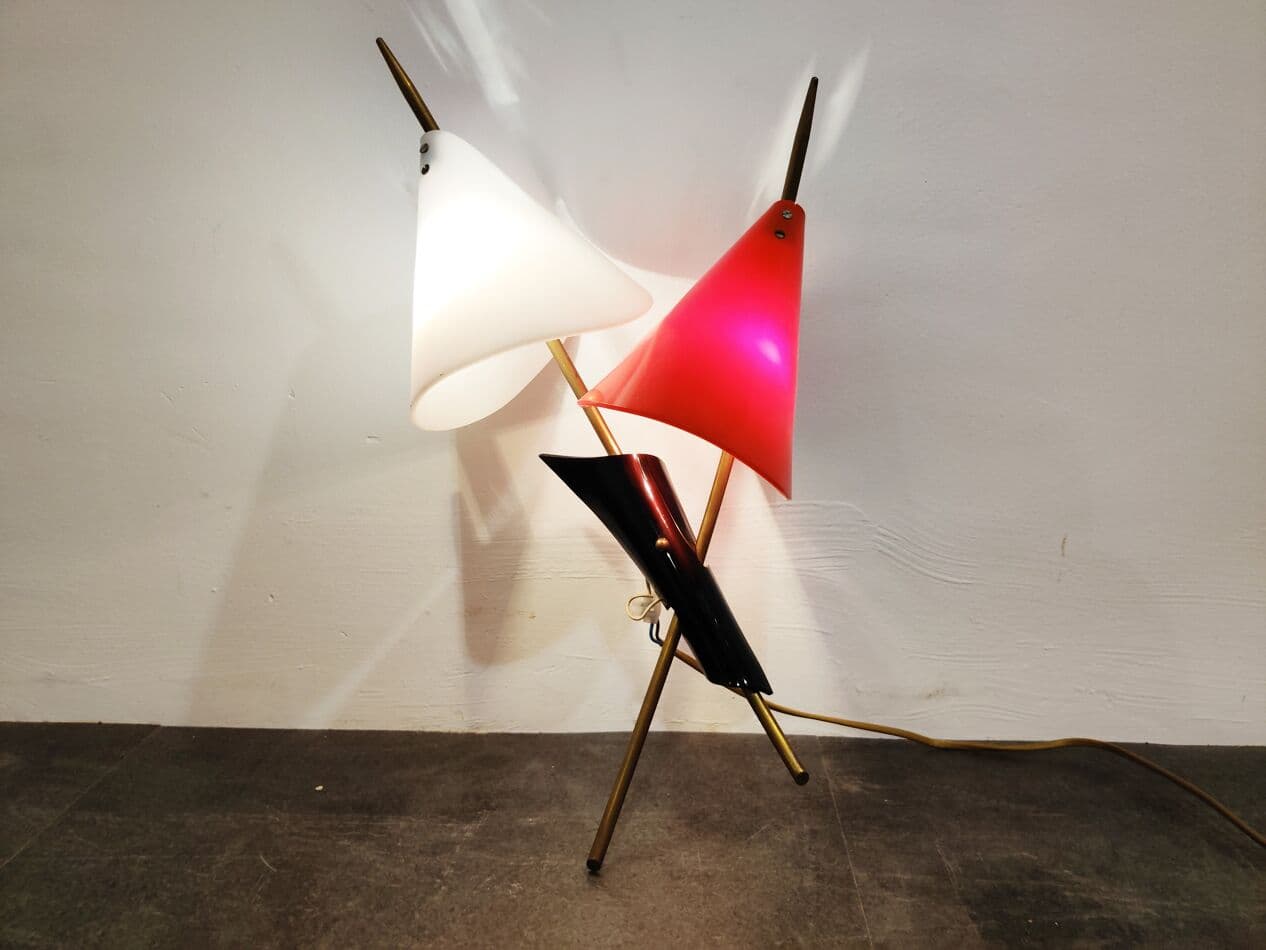 Kinkiet, multikolor, akryl, mosiądz, Włochy, lata 50. - 268096