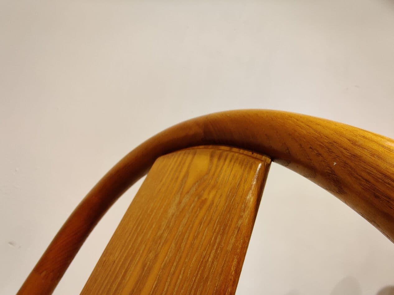 Set of four Scandinavian dining chairs, beige oak, beige papercord, Denmark, 1960s. - 268077