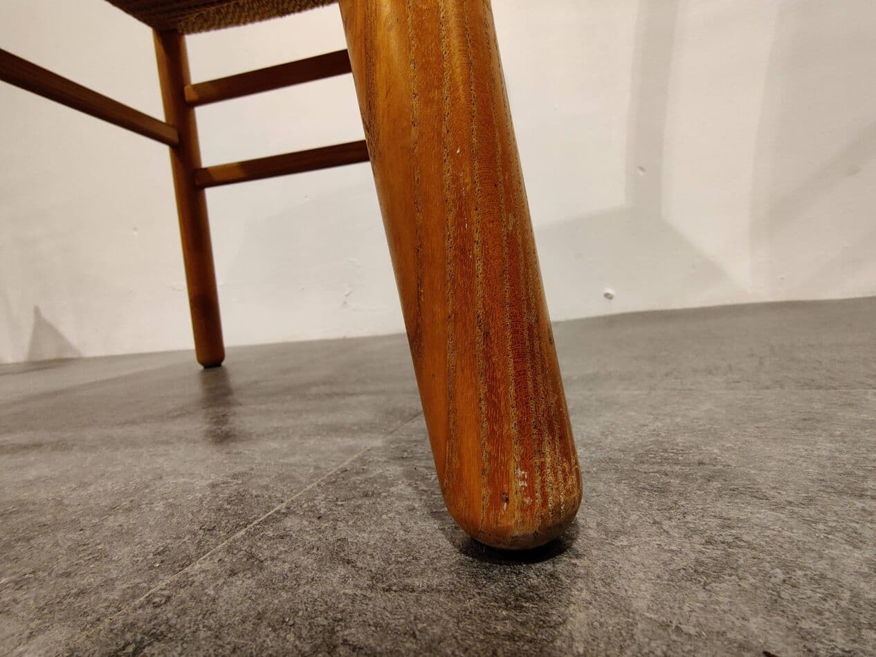 Set of four Scandinavian dining chairs, beige oak, beige papercord, Denmark, 1960s. - 268079