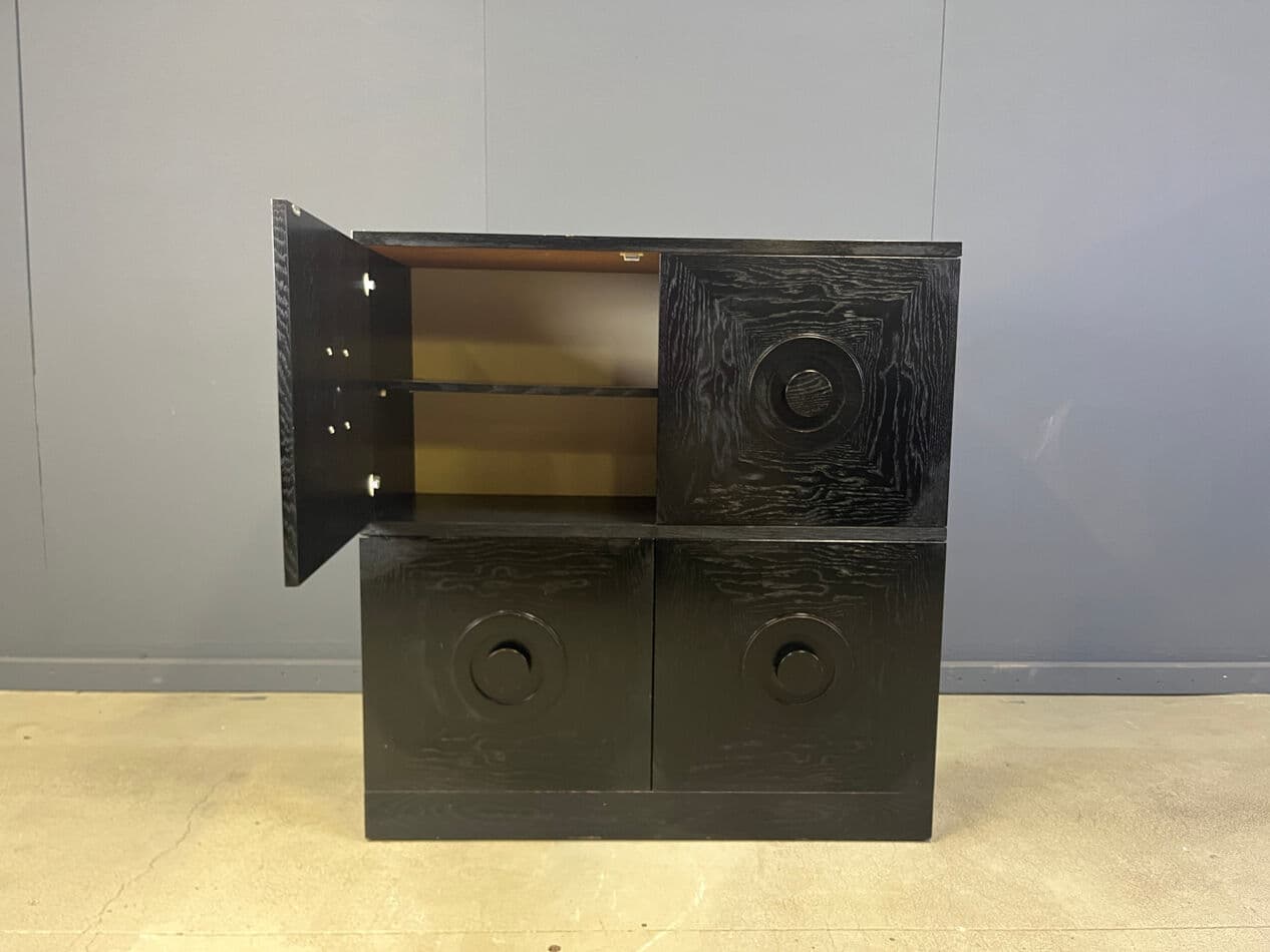 Barek brutalistyczny, drewno czarne, Belgia, lata 70. - 268045