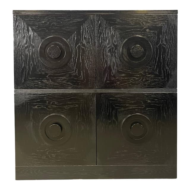 Barek brutalistyczny, drewno czarne, Belgia, lata 70. - WYMIARY