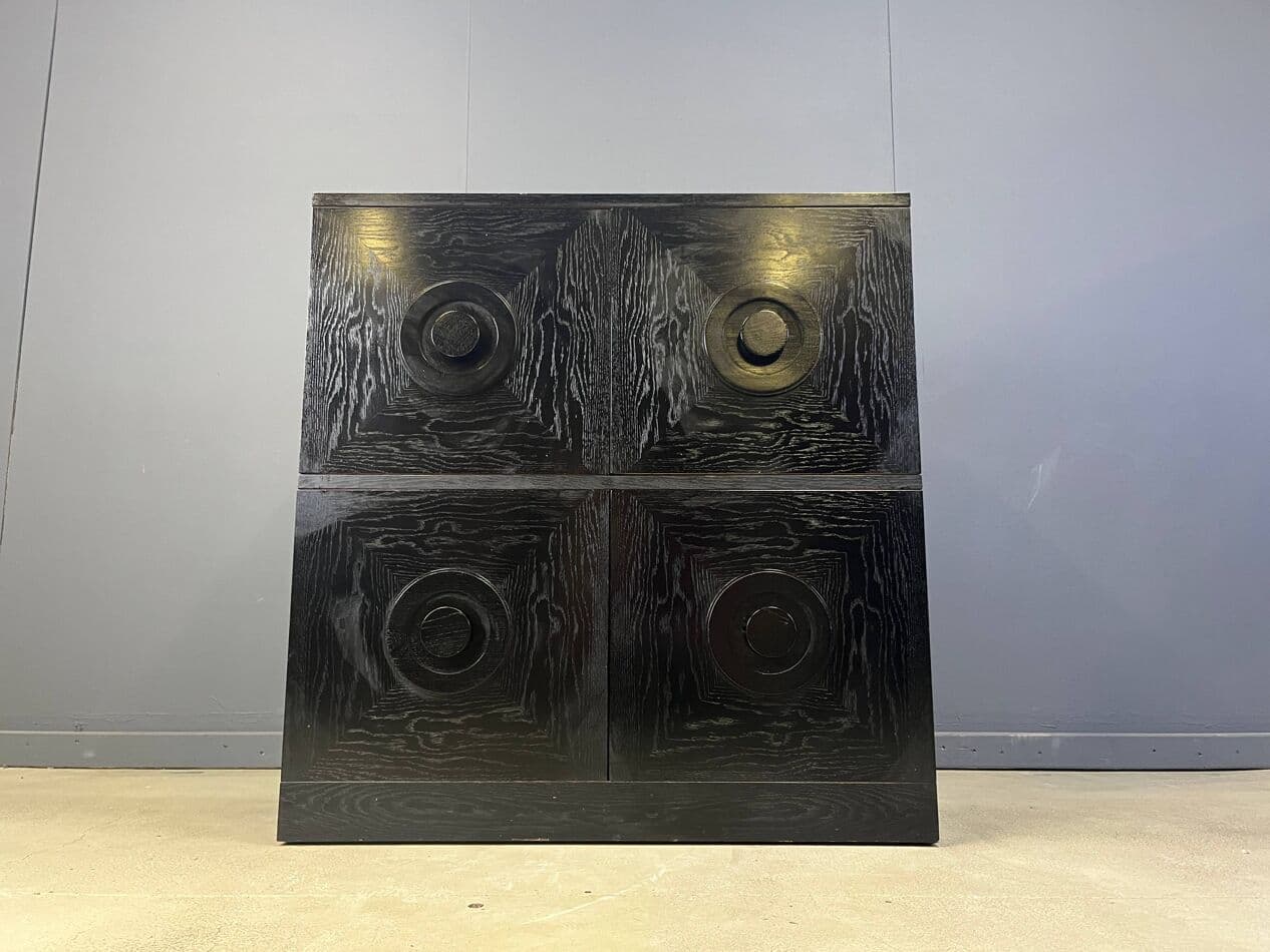 Barek brutalistyczny, drewno czarne, Belgia, lata 70. - 268048